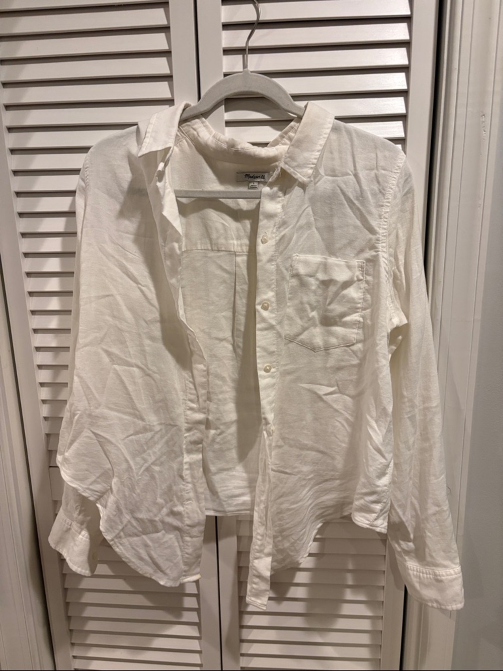 white Madewell button-down shirt